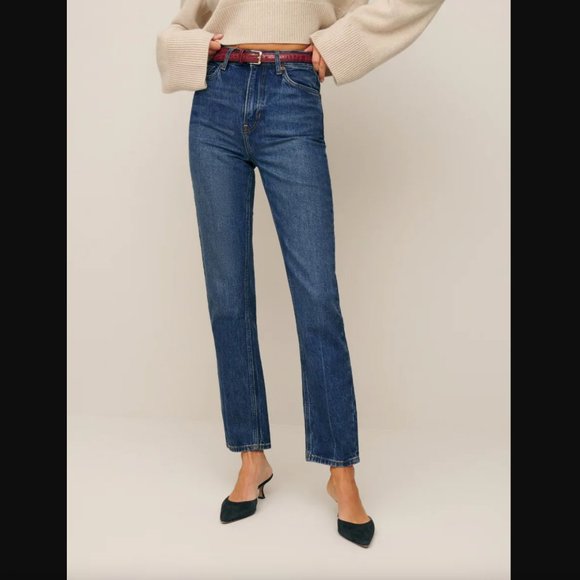 Reformation Denim - Reformation Liza Straight Leg Blue Jeans